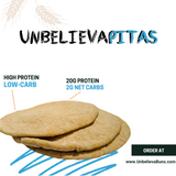 Case of UnbelievaPitas (Low Carb Protein Pitas) - 60 Pitas Per Case