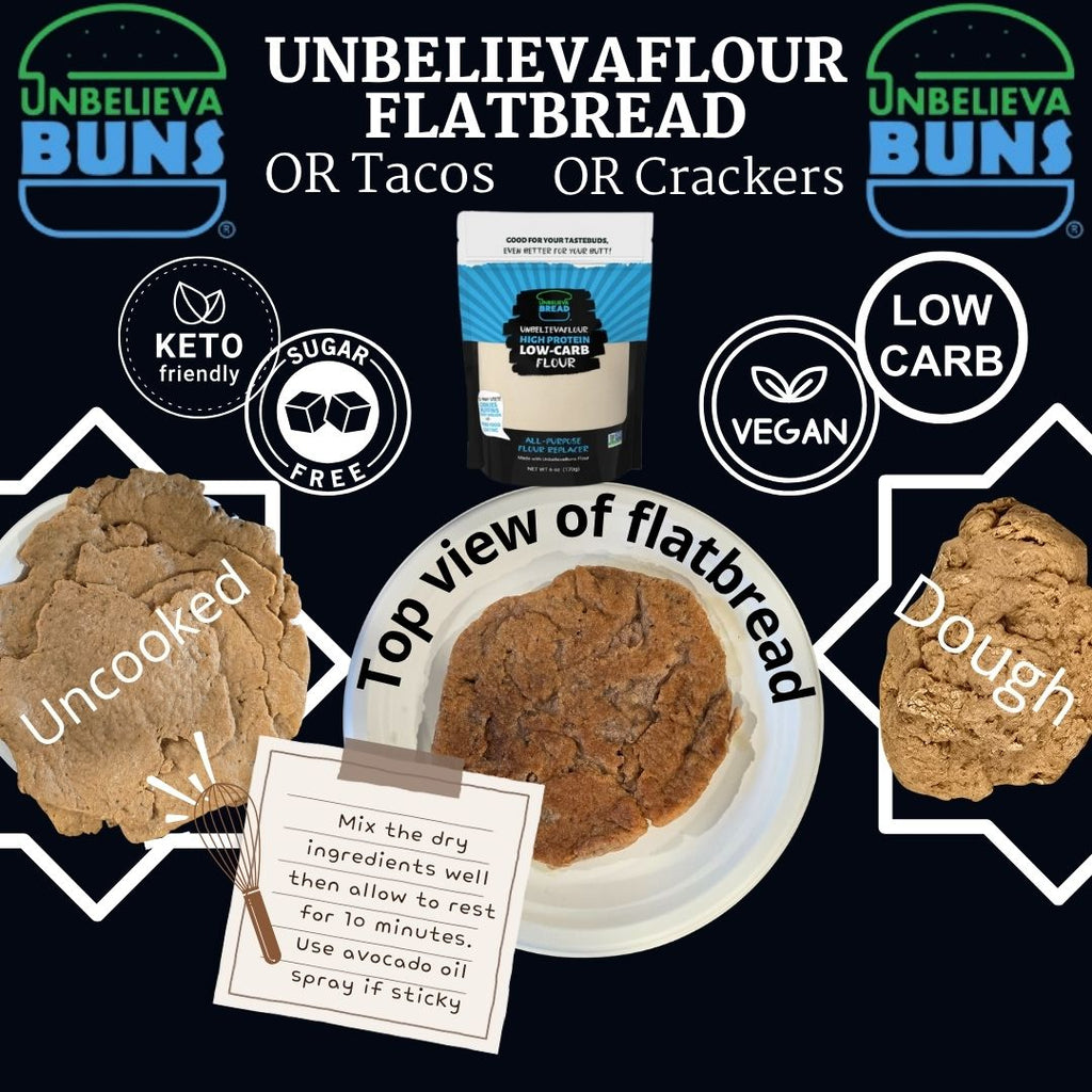 UnbelievaFlour Recipe for Keto Flatbread, Taco Shells or Chips