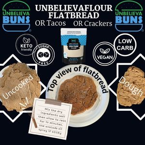 UnbelievaFlour Recipe for Keto Flatbread, Taco Shells or Chips