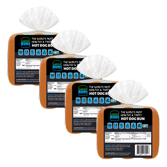 4 Bags of High Protein, Low-Carb Hot Dog Buns (24 total)