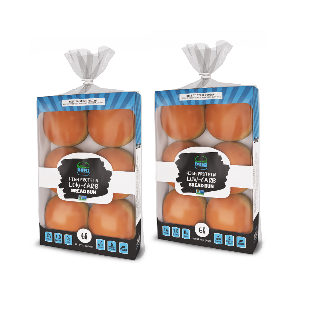 2 Bags of UnbelievaBuns - High Protein, Low Carb Bread Buns (12 2 Bags of UnbelievaBuns - High Protein, Low Carb Bread Buns (12