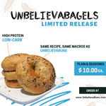 UnbelievaBagels - 2 Bags High Protein, Low-Carb Bagels (8 Total Bagels)