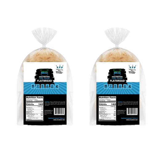 2 Bags UnbelievaFlatbread - High Protein, Low-Carb Flatbread (6 Crusts)