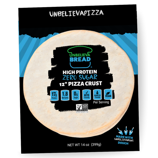 UnbelievaPizza - High Protein, Low-Carb 12" Pizza Crust (2 LARGE Crusts)